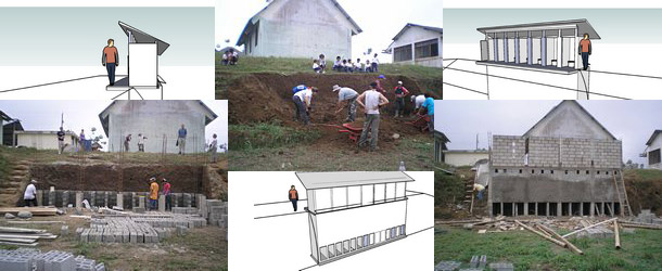 construction of ecological sanitation by service learning group in ecuador